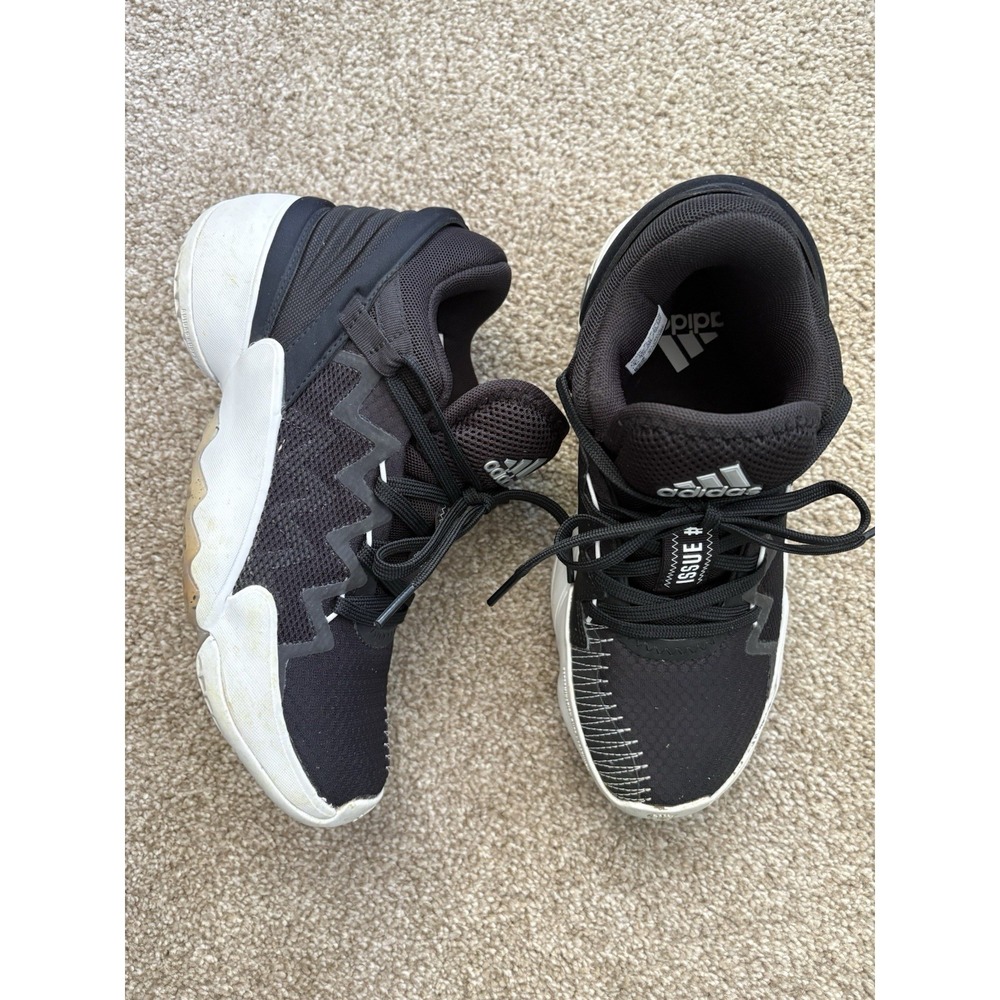 Adidas D.O.N. Issue #2 Core Black White Youth Size 4 Athletic Sporty